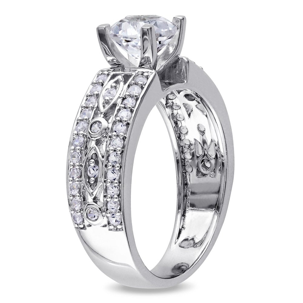 Women'S 1-7/8 Carat T.G.W. Created White Sapphire Filigree Engagement Ring in Sterling Silver